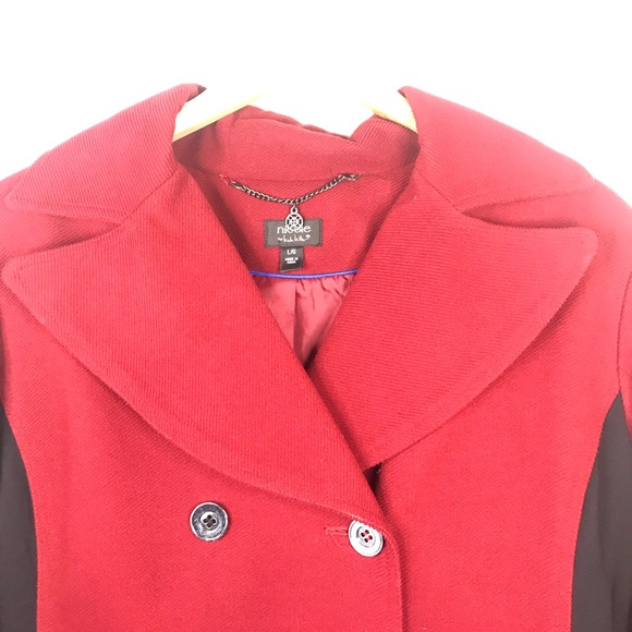 Nicole Miller Red & Black Peacoat - Picture 7 of 8